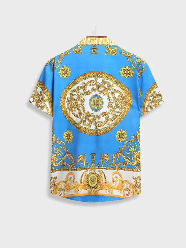 Mannen zomerse barok set, ademend en stijlvol, met kenmerkende Italiaanse flair en comfortabele pasvorm.