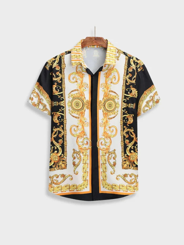 Modieuze heren kleding set, elegant en casual, met barok design voor de zomer en stijlvolle heren.