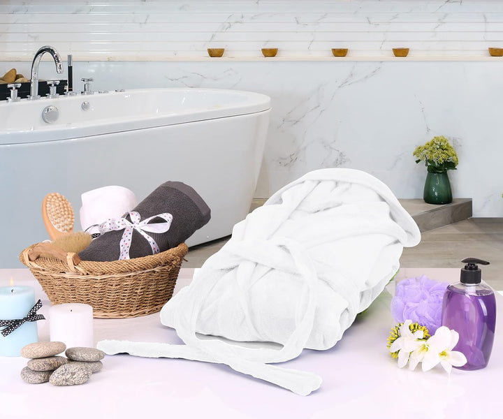 Heren fleece badjas met capuchon, perfect voor relaxte avonden.