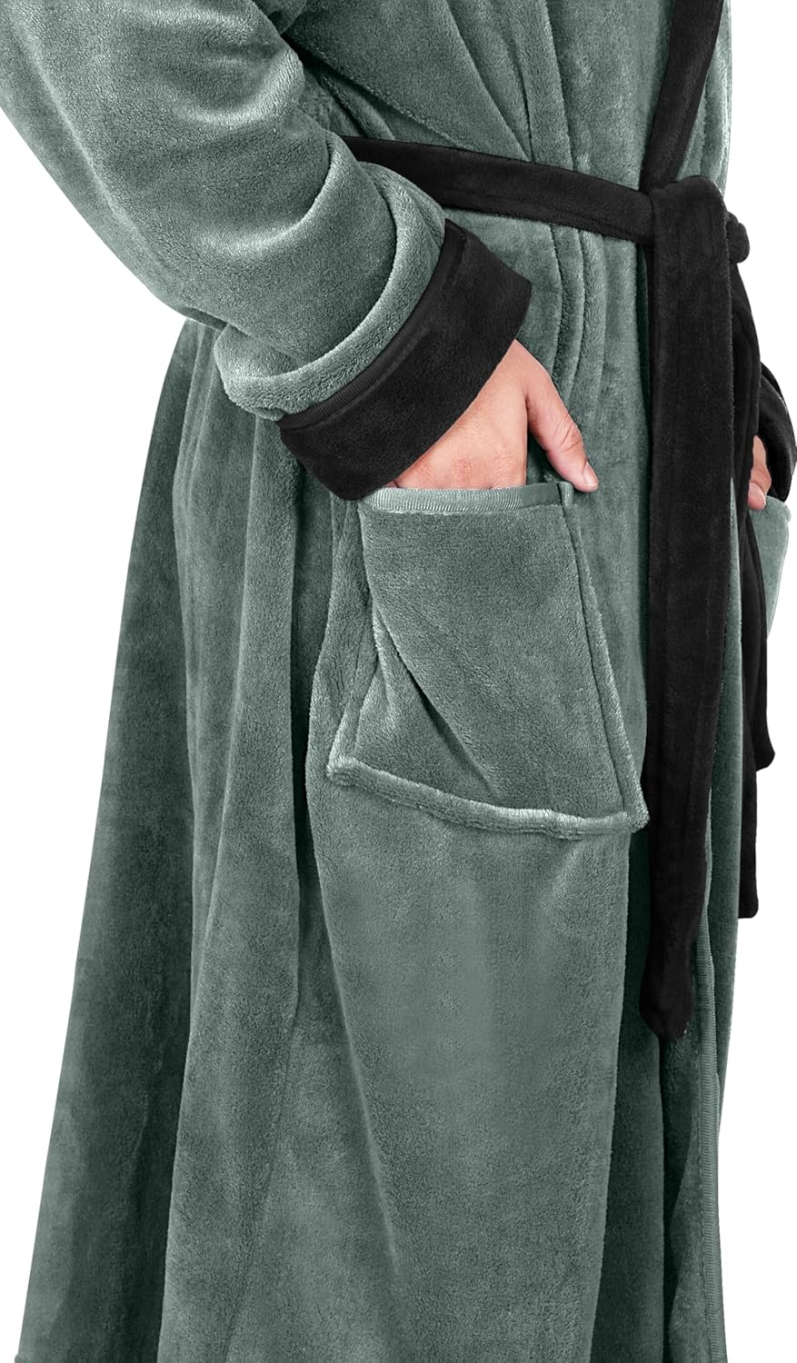Zachte heren fleece badjas met capuchon, heerlijk om in weg te kruipen.