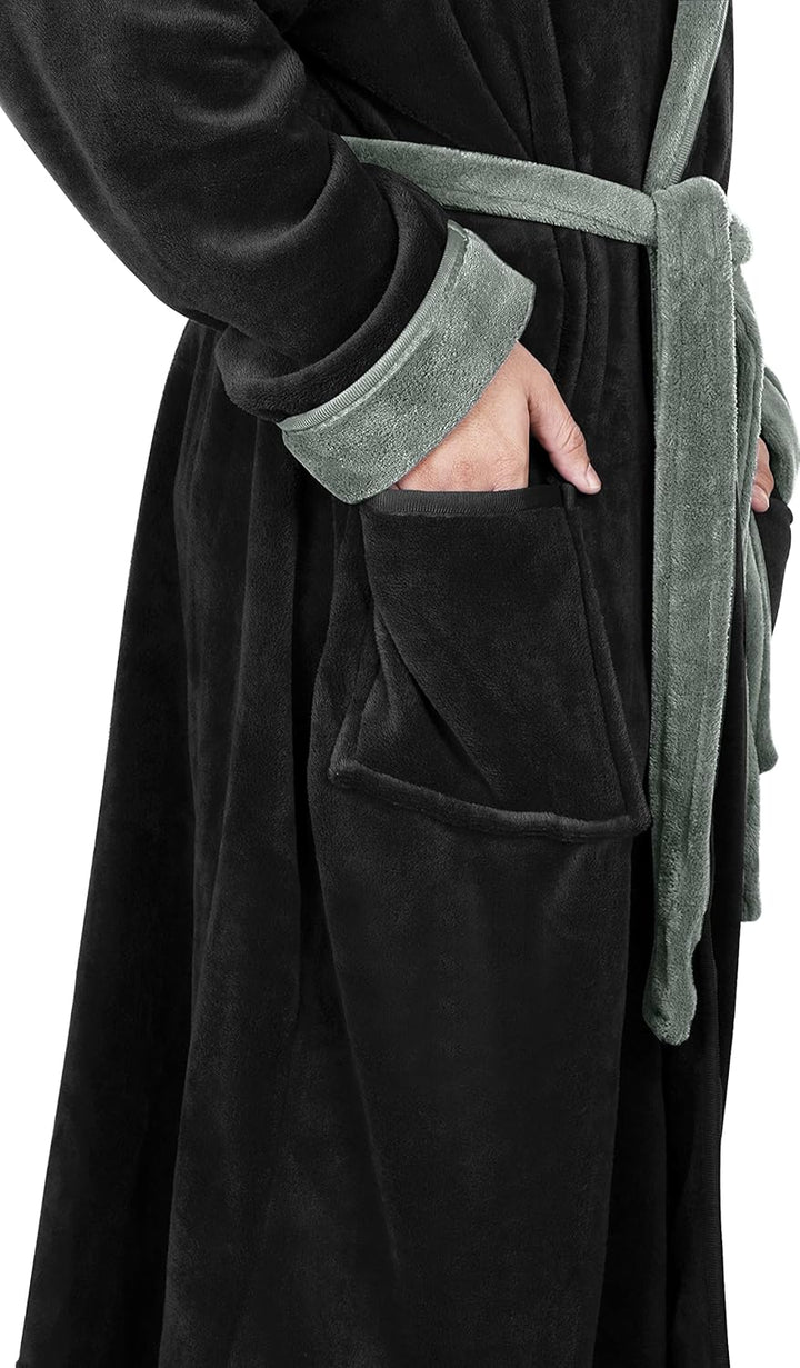 Heren fleece badjas met capuchon, ideaal cadeau voor elke man.