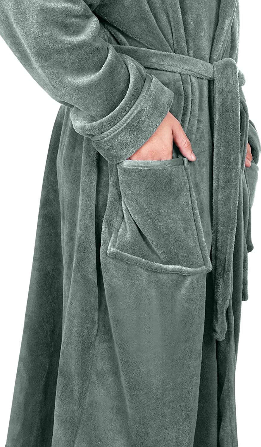 Comfortabele en zachte heren fleece badjas met capuchon, veelzijdig.
