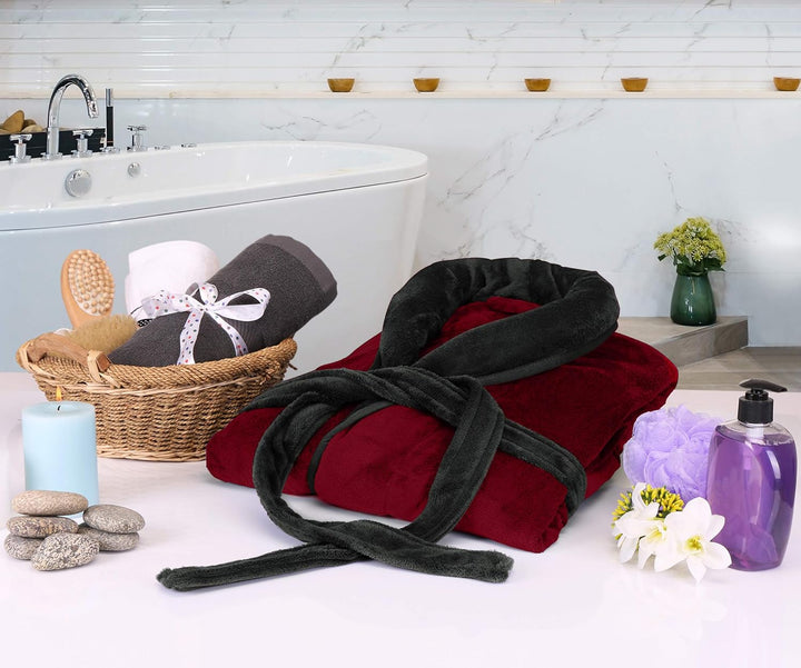 Luxe heren fleece badjas met capuchon, voor ultieme ontspanning.