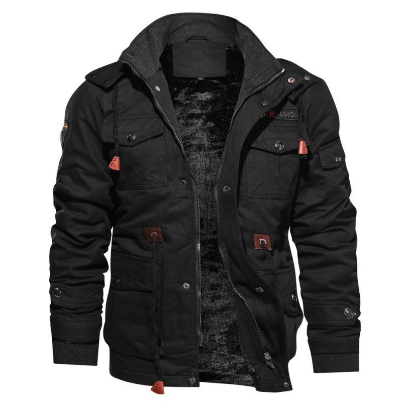 Heren fleece-gevoerde winterjas Finn. Deze warme, stijlvolle en winddichte jas met capuchon is perfect voor de kou.