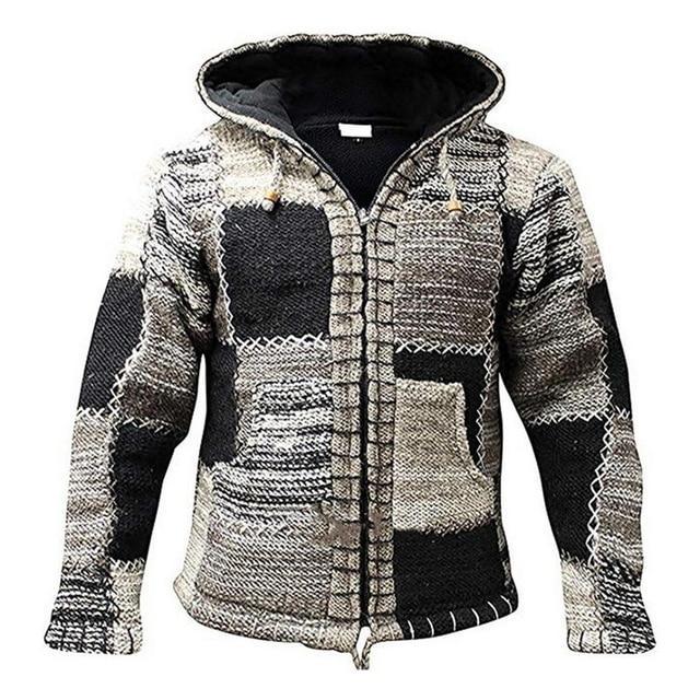 Zwart heren vest Luca met uniek gebreid patchwork design. Perfect voor casual mode of seizoenslooks, warm en trendy.