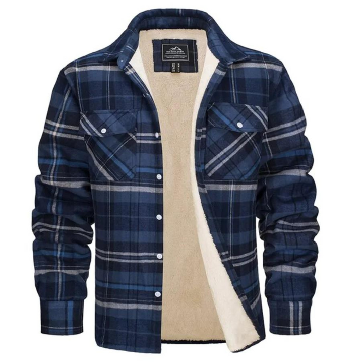 Warme heren geruite winterjas met pluche voering; de ultieme bescherming tegen winterse kou.