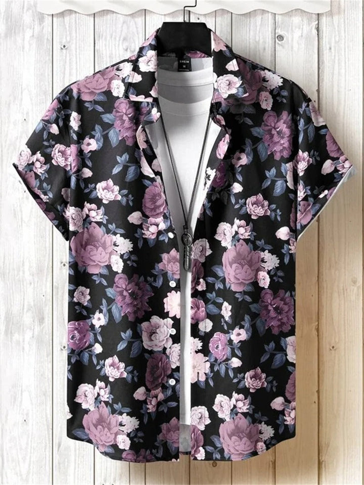Stijlvol hawaioverhemd voor heren, met losse pasvorm en trendy bloemenprint, ideaal voor strandkleding.