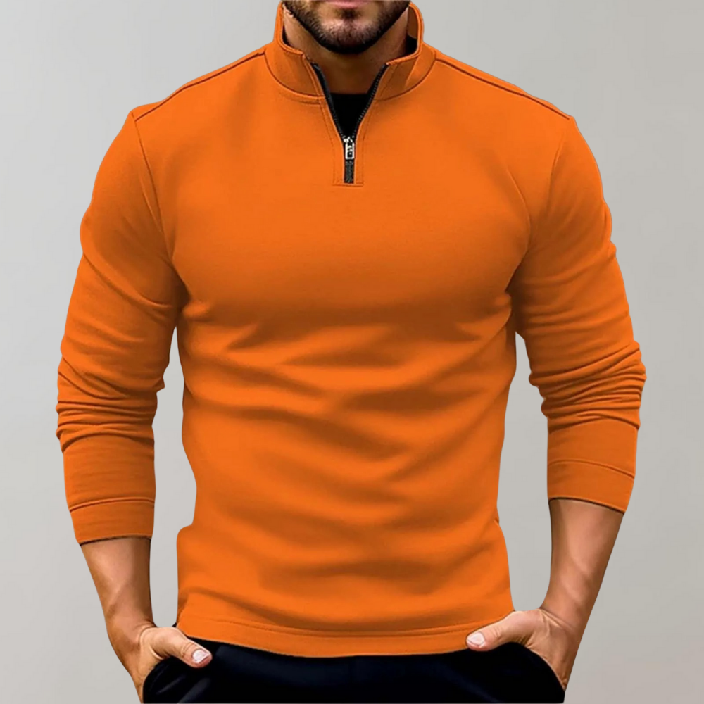 Modieus heren poloshirt met korte mouwen, comfortabele stof en trendy ritsdetail aan de hals.