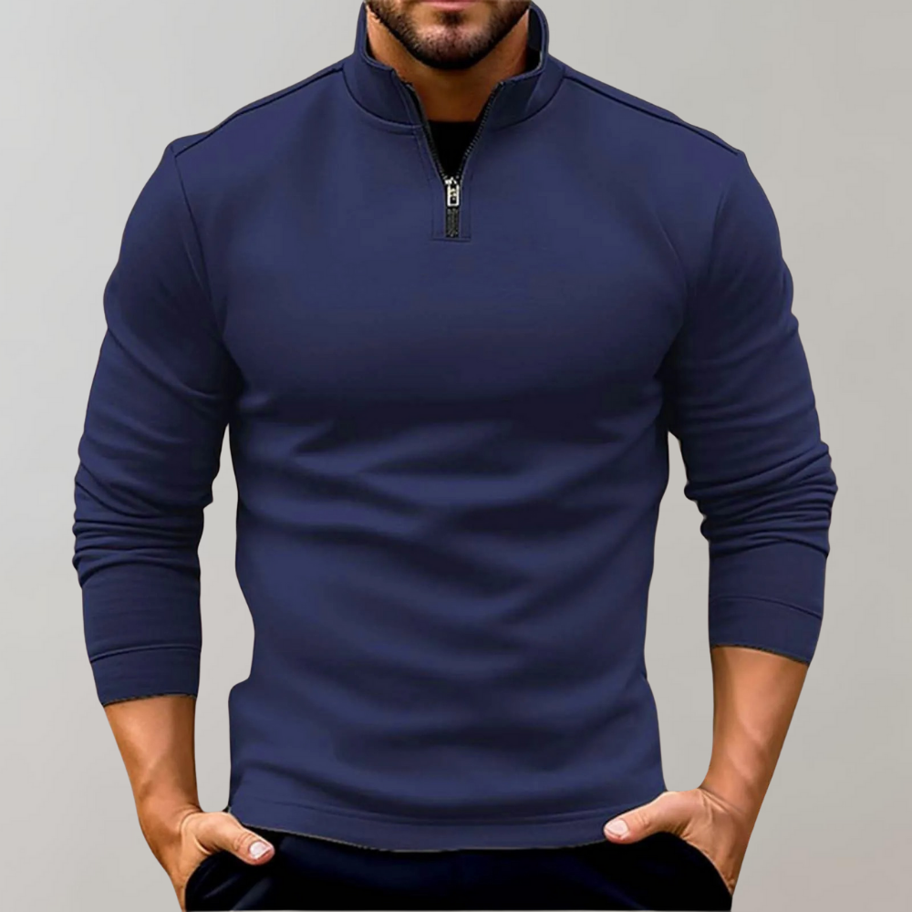 Stijlvol Hoymans heren poloshirt met reverskraag en rits, perfect voor lente/herfst streetwear.