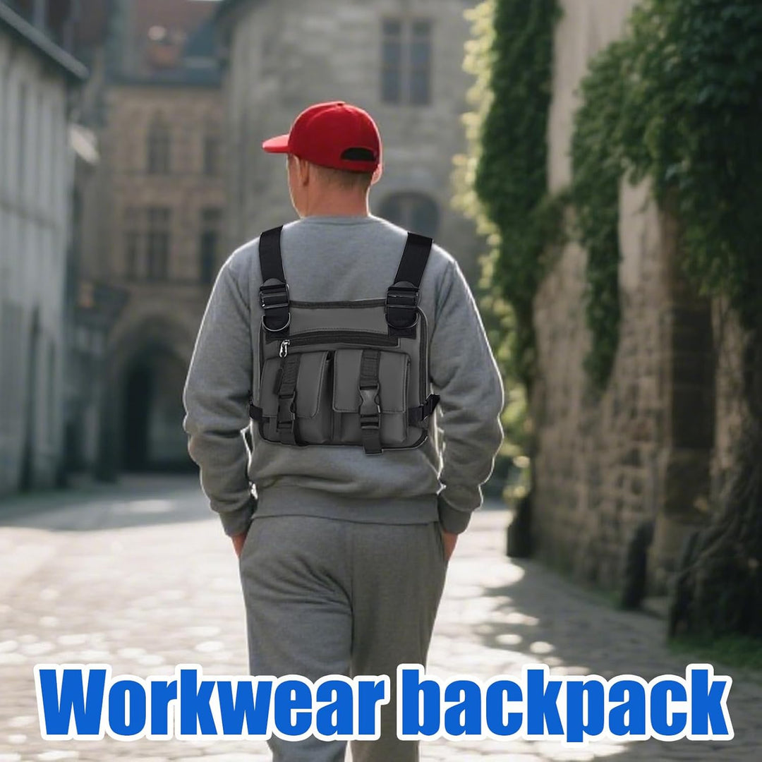 Groen multifunctioneel hardloopvest, lichtgewicht en robuust voor heren outdoor fitness.
