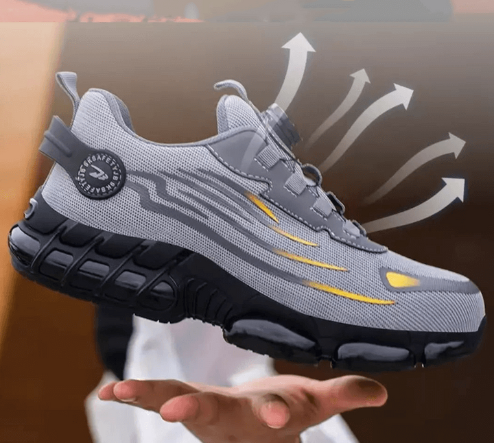 Antislipzool van Orion orthopedische veiligheidsschoenen, biedt optimale grip en bescherming voor werkkleding.