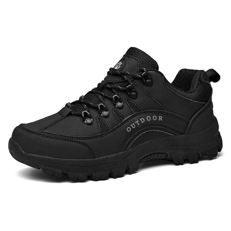 Stevige heren hiking schoenen, grijs, met orthopedische ondersteuning en duurzame zool voor comfort en veiligheid.