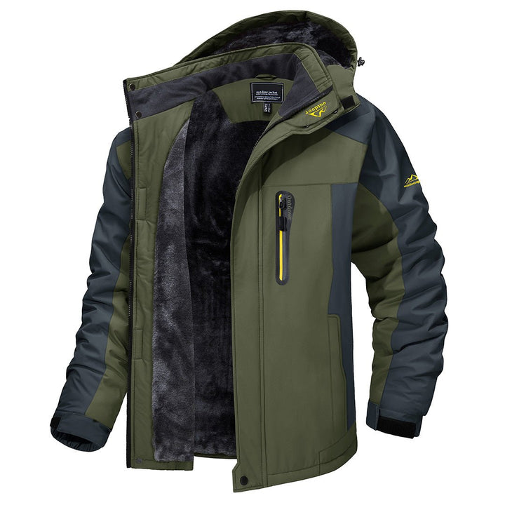 Heren outdoor jas met capuchon, winddicht en waterafstotend. Ideaal voor sport en vrije tijd.