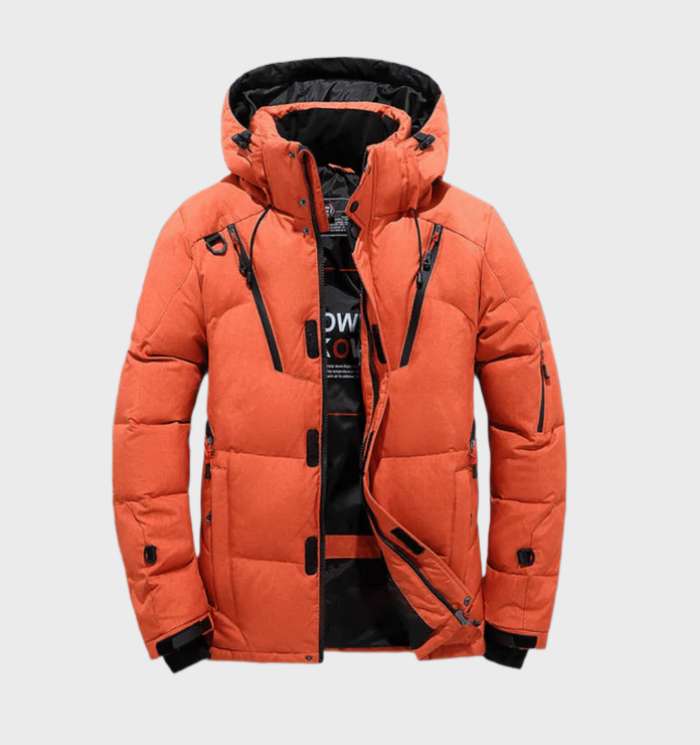 Robuuste waterdichte heren parka met warme fleecevoering en dikke wattering. Winddicht voor optimale bescherming.
