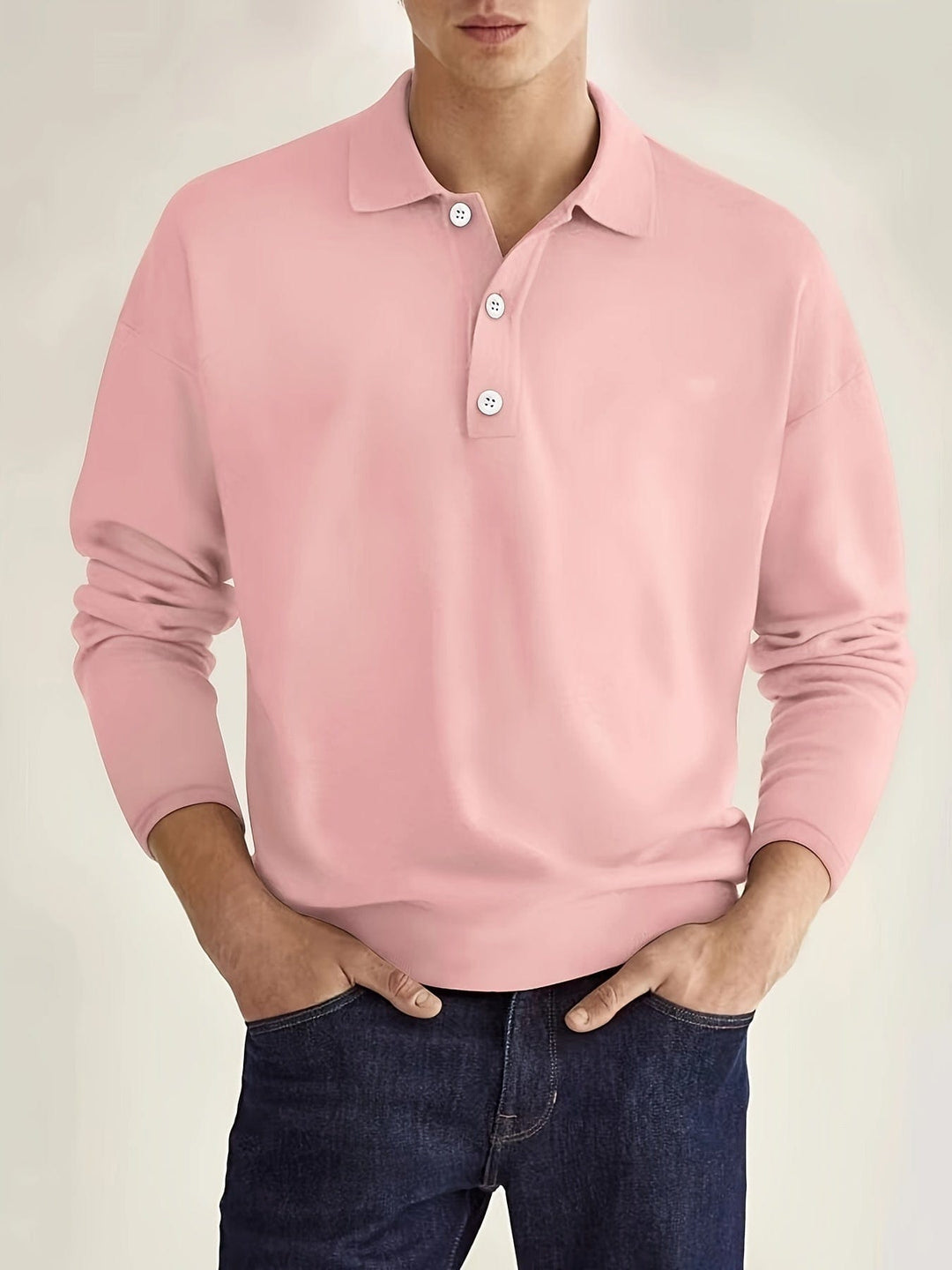 Stijlvolle herenpolo met lange mouwen, ideaal voor een casual of zakelijke look.