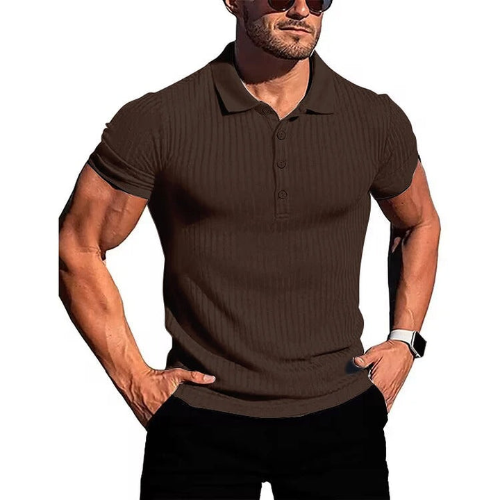 Stijlvol gestreept heren poloshirt met knopsluiting, comfortabel en ademend voor casual herenmode.