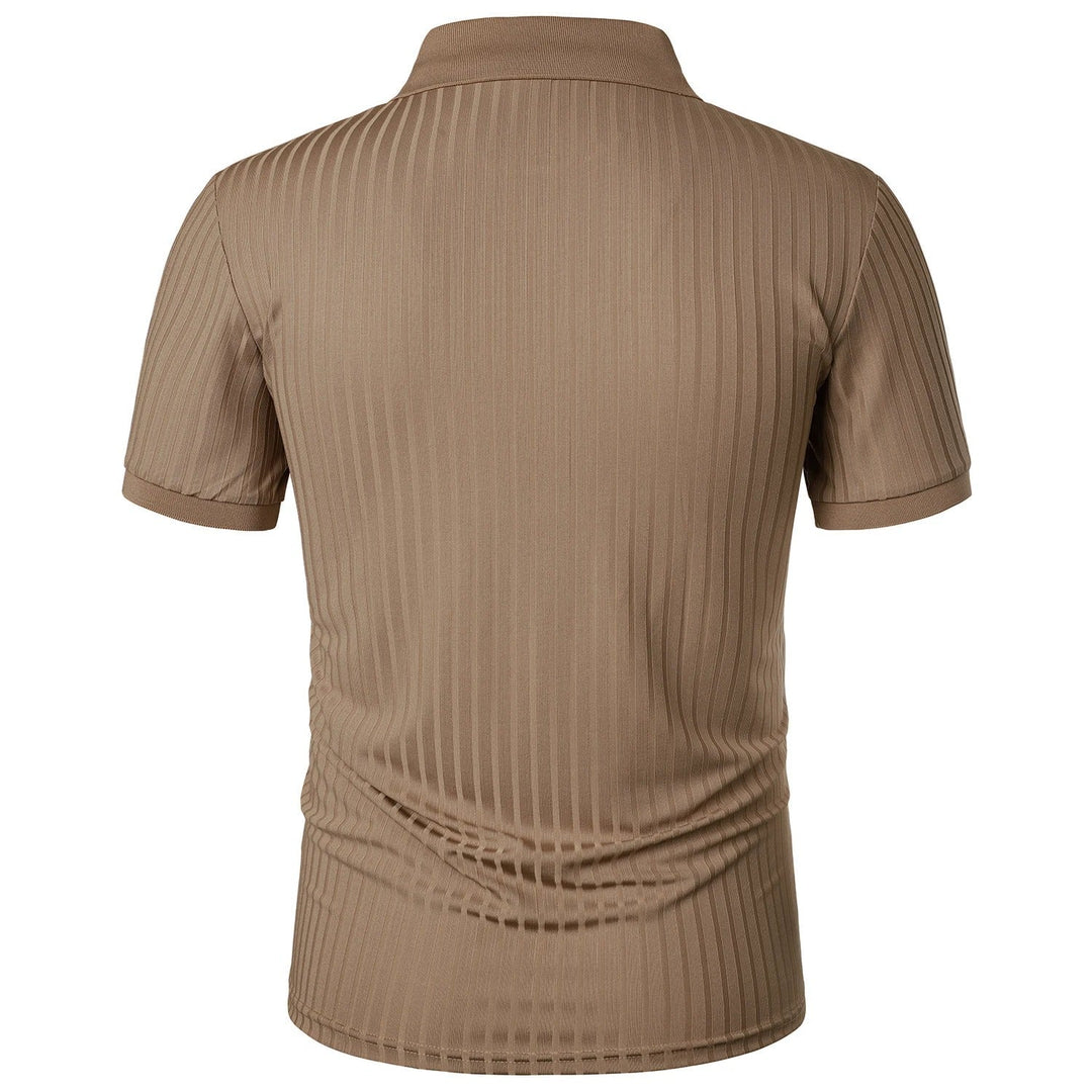 Trendy heren polo met strepen, korte mouwen en knopsluiting. Ademend en comfortabel voor dagelijks gebruik.