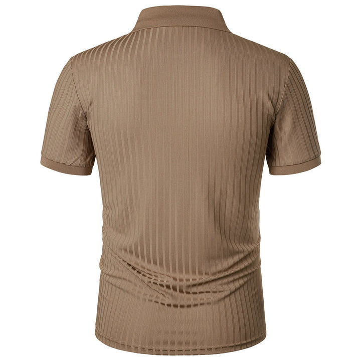 Trendy heren polo met strepen, korte mouwen en knopsluiting. Ademend en comfortabel voor dagelijks gebruik.
