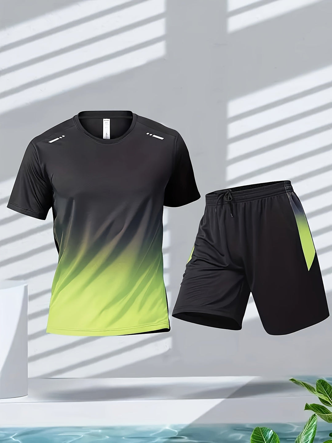 Heren PowerMove sportset met ademend T-shirt en shorts, ideaal voor training en zomerse activiteiten.