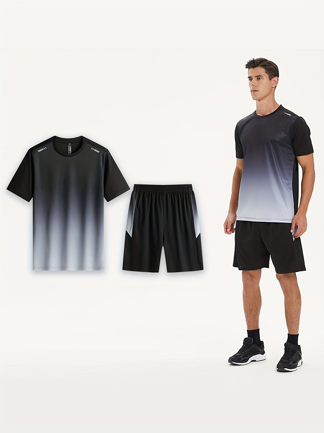 Ademende heren T-shirt & shorts van PowerMove, perfect voor actieve training en sportkleding.