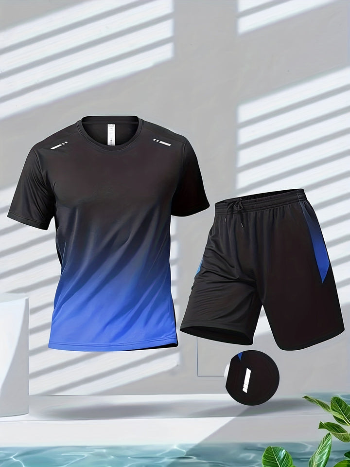 PowerMove heren sportset bestaande uit ademend T-shirt en bijpassende shorts voor actieve mannen.