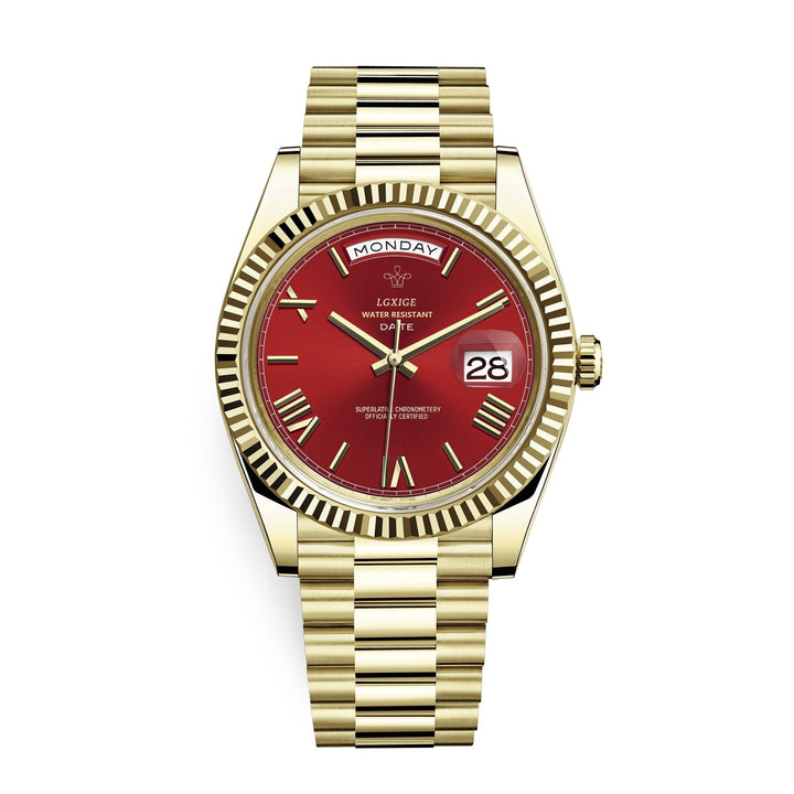 Robuust automatisch herenhorloge met dag- & datumfunctie, premium kwaliteit accessoire.