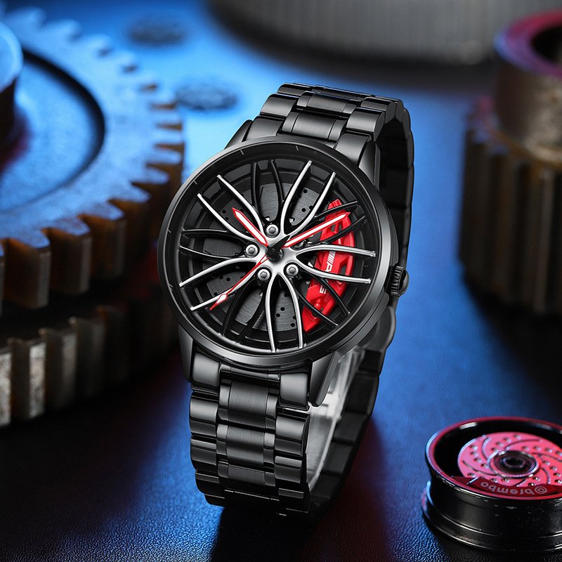 Racewagen herenhorloge, tijdloos en modern, sportieve elegantie, hoge precisie.