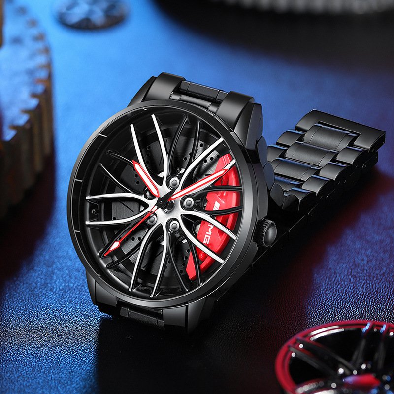 RaceVision herenhorloge, racewagen wijzerplaat, waterbestendig, luxe sportief accessoire.