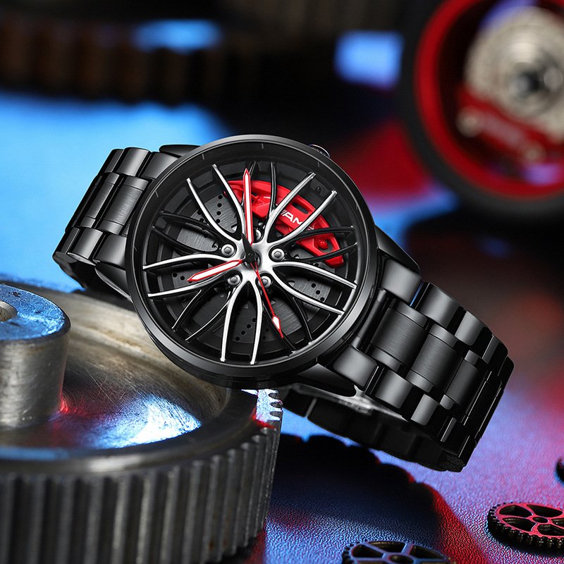 Heren horloge RaceVision, stijlvol racewagen thema, waterbestendig, precisie.