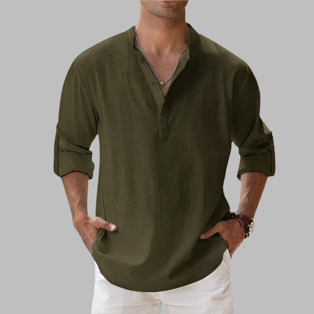 Ademend heren zomerhemd, relaxed fit, casual en comfortabel. Perfecte zomerkleding voor heren.