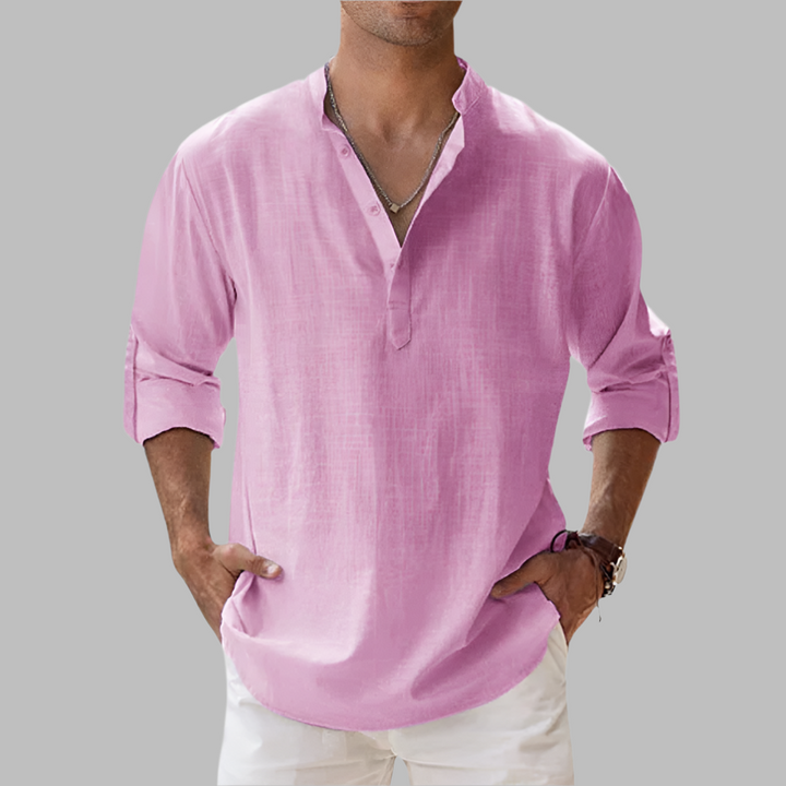 Comfortabel heren overhemd, relaxed fit, ademend en stijlvol voor de zomer en vakantie.