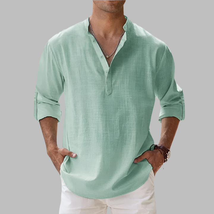 Ontspannen heren zomerhemd, casual look, ademend voor warme zomerdagen. Stijlvolle kleding.