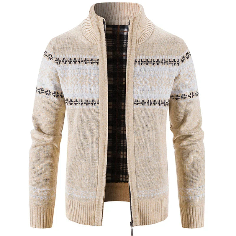 Comfortabel herenvest met klassiek Scandinavisch patroon, ideaal voor winterse mode en veelzijdig.