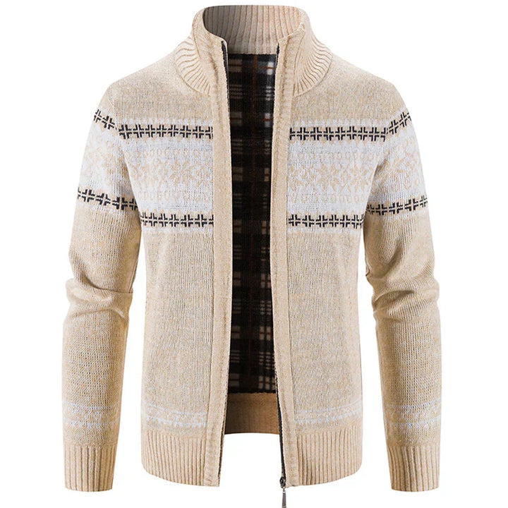 Comfortabel herenvest met klassiek Scandinavisch patroon, ideaal voor winterse mode en veelzijdig.