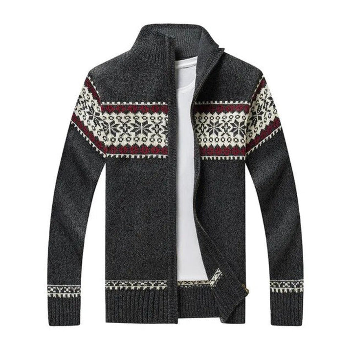 Warm Scandinavisch herenvest, stijlvolle trui van NordicEdge, veelzijdig en casual voor heren mode.