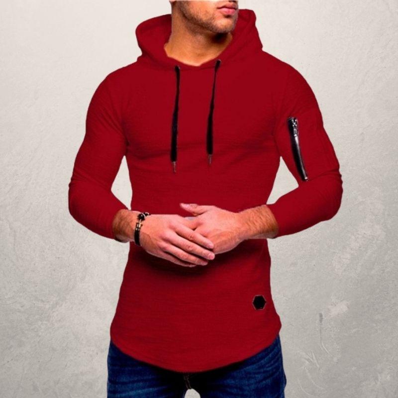 Heren slim fit hoodie van LiamsShirt. Comfortabele sportieve trui, ideaal voor casual mode en streetwear.