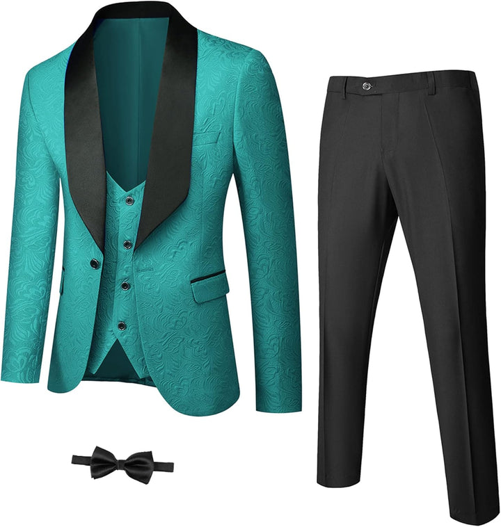 Jacquard smoking blazer met revers, geschikt voor elke formele dresscode.