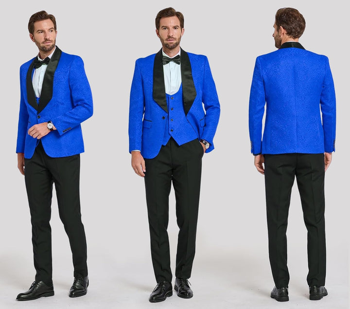 Slimfit jacquard smoking voor mannen, voor een moderne en verfijnde look.