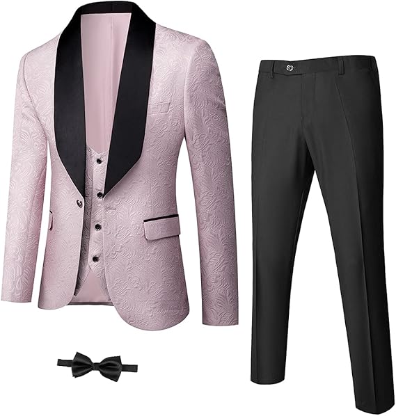 Klassieke avondkleding smoking, met subtiel jacquard patroon en comfortabele stretch.