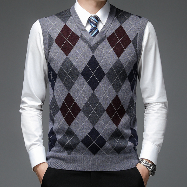 Klassieke Felix heren spencer met argyle-patroon. Perfecte toevoeging aan elke garderobe.