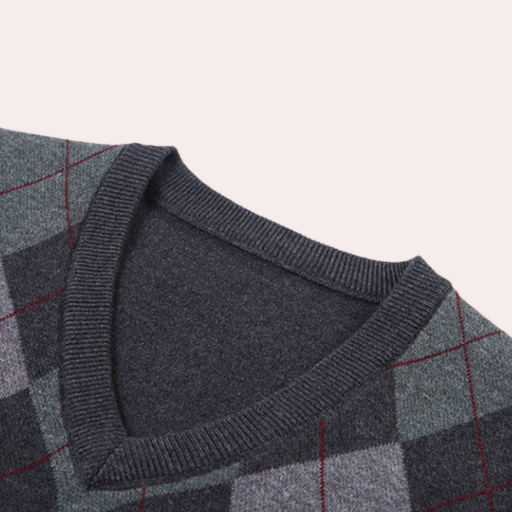 Felix heren vest met stijlvol argyle-design. Een veelzijdige spencer voor moderne mannen.