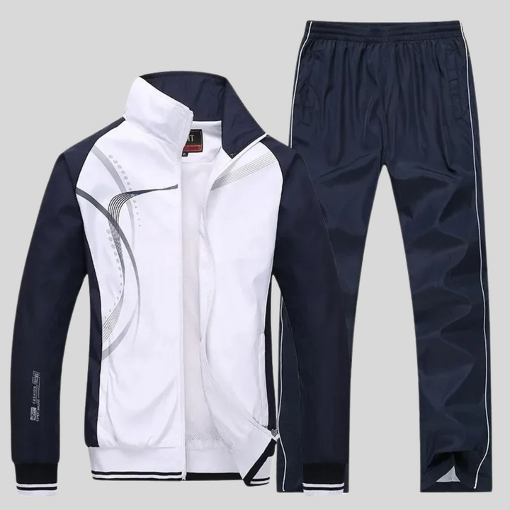 Ademende heren sportset: complete sportoutfit voor mannen met losse pasvorm, ideaal voor activewear.