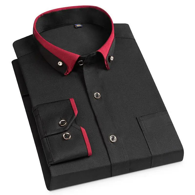 Slim fit stretch overhemd voor heren, comfortabel en kreukvrij, perfect voor een professionele look.