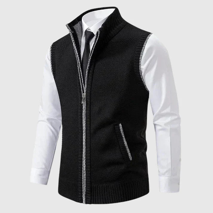Comfortabel mouwloos heren vest met ritssluiting, perfect voor gelaagde outfits en een casual stijl.