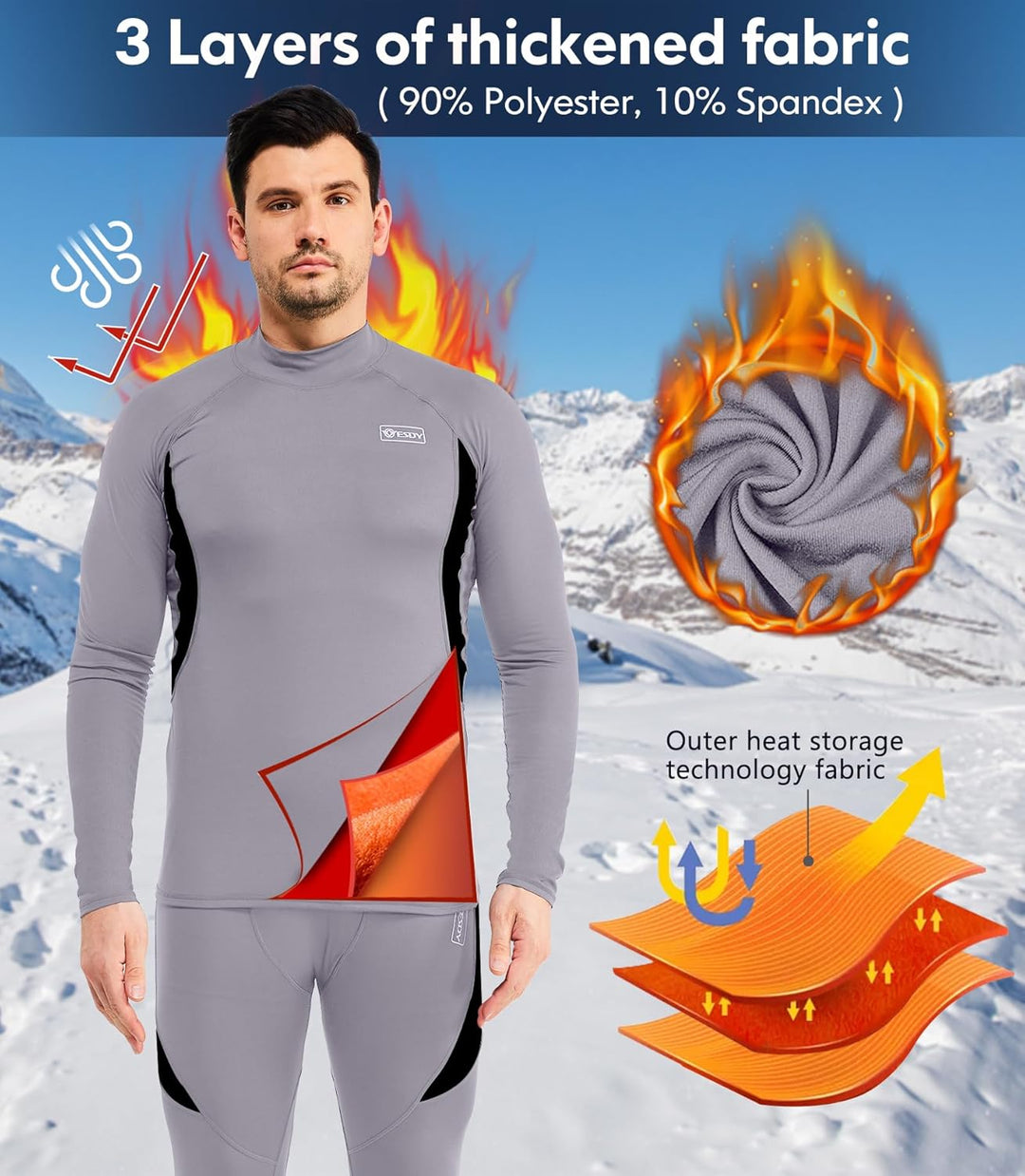 Comfortabel heren thermopak Thomas, ideaal voor wintersport & buitenactiviteiten.