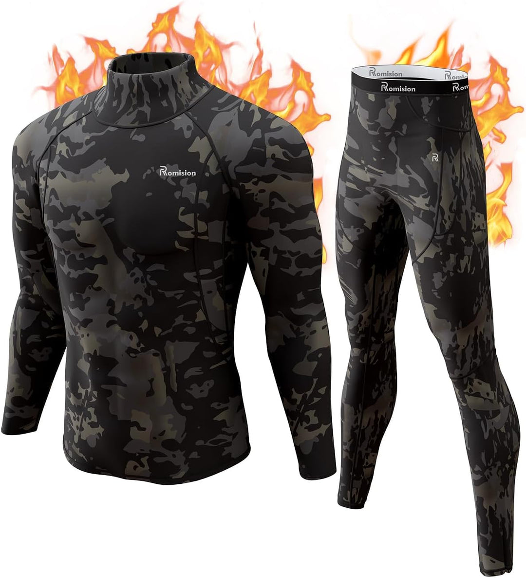 Stijlvolle Thomas camouflage thermische set, functioneel en trendy.