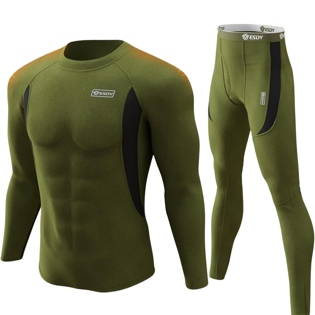 De Thomas camouflage thermische set voor heren, een statement in comfort.