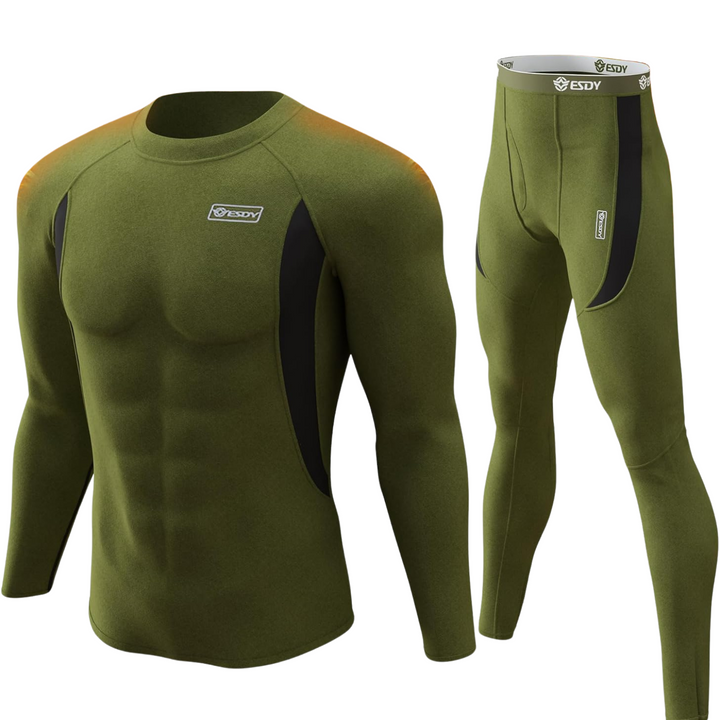 De Thomas camouflage thermische set voor heren, een statement in comfort.