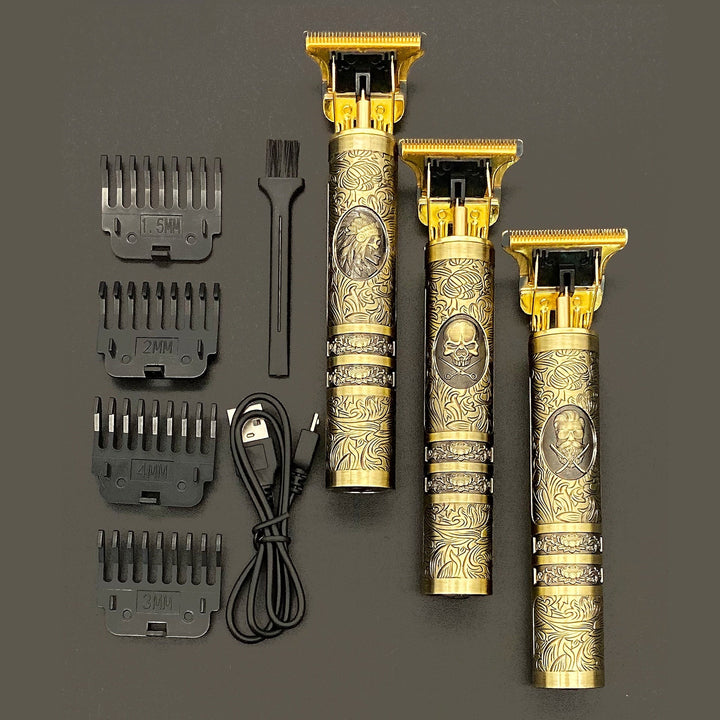 Heren vintage trimmer voor professionele baardverzorging en styling, oplaadbaar.