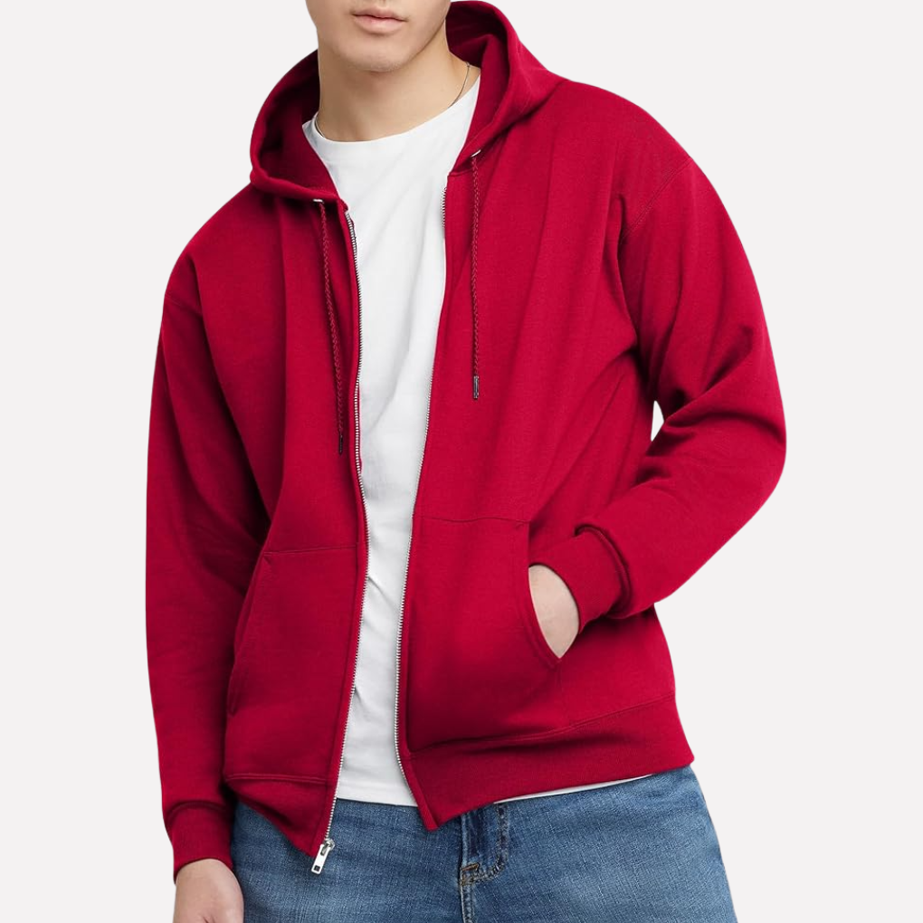Stijlvolle heren vol-rit hoodie met lange mouwen en capuchon. Essentieel voor streetwear.